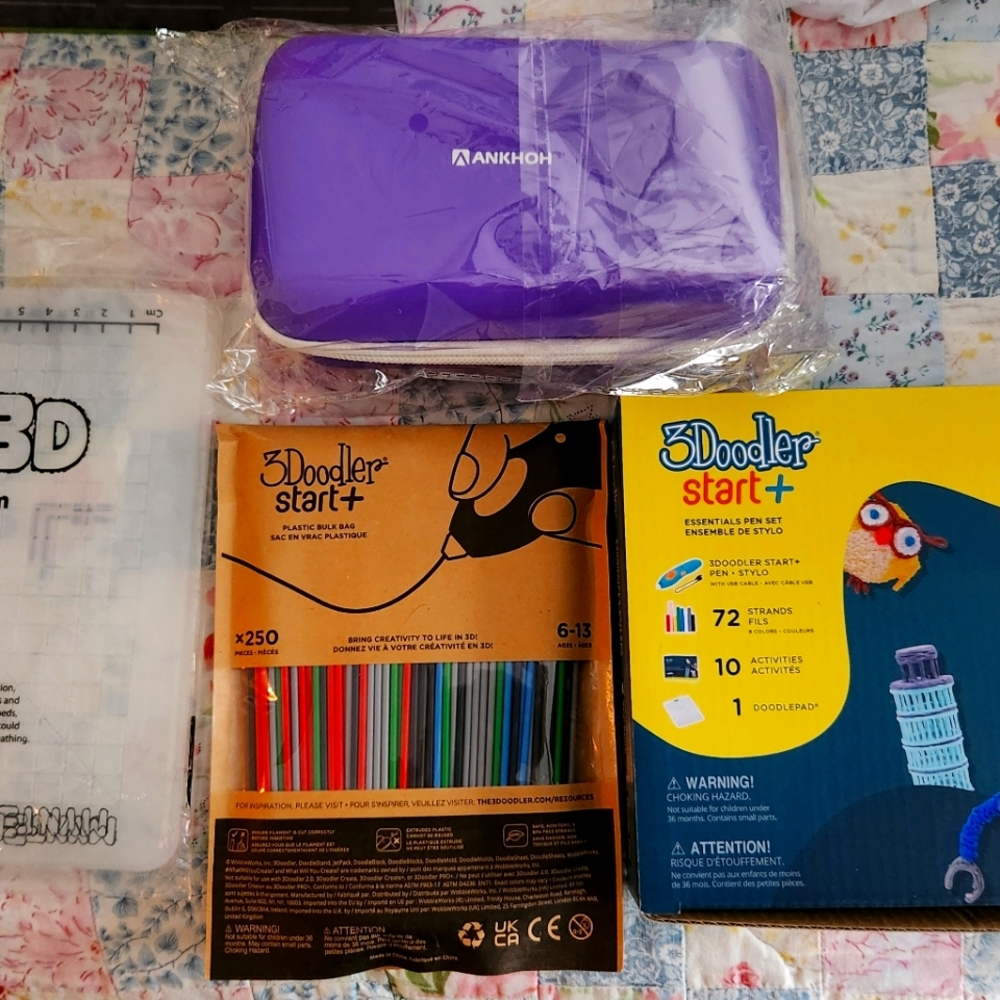 3Doodler + Brand New, Bulk Bag Of Plastic Thread, Mat And Case